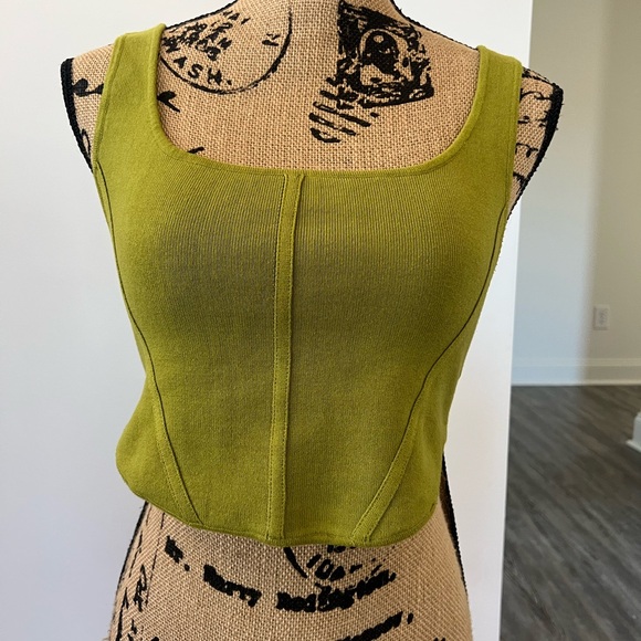 House of Harlow 1960 Tops - House of Harlow 1960 Chartreuse Crop Top